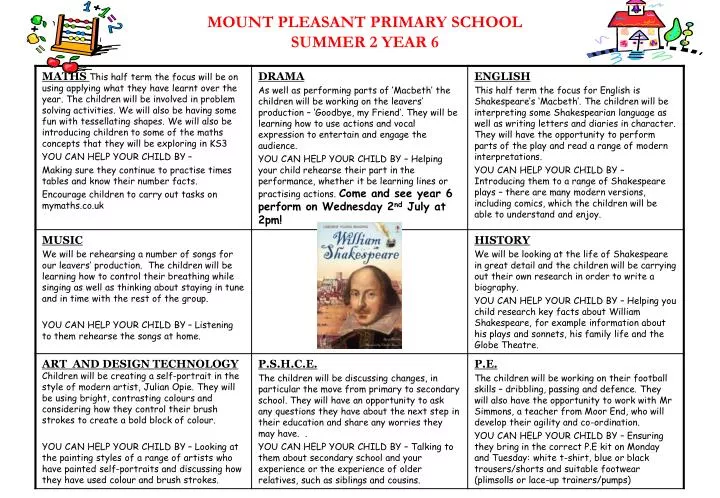 mount pleasant primary school summer 2 year 6