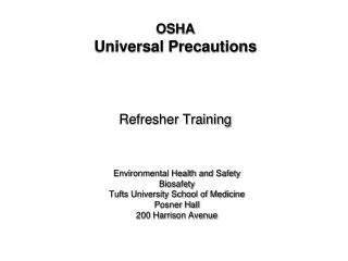 OSHA Universal Precautions Refresher Training