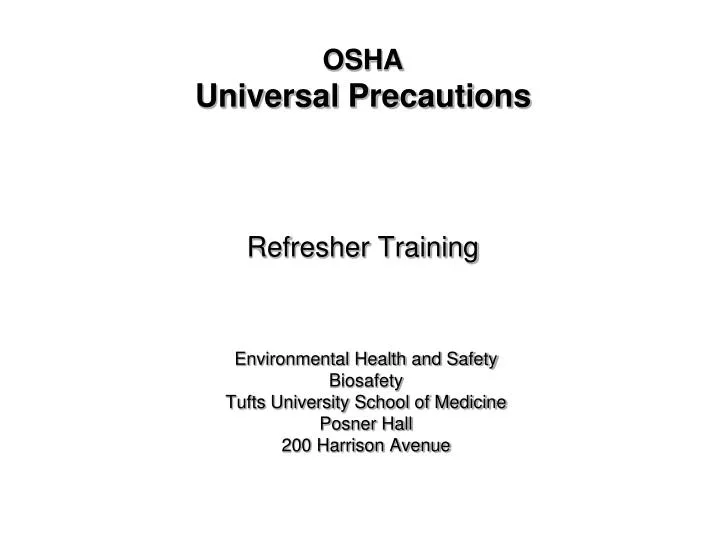 osha universal precautions refresher training