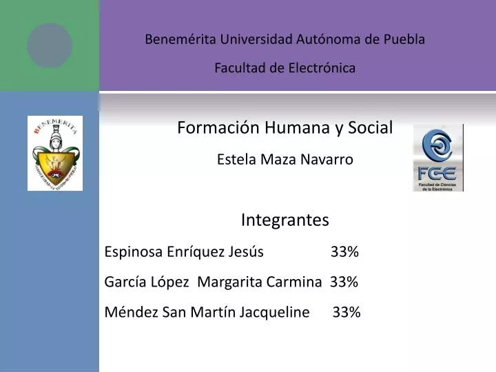 PPT - Benemérita Universidad Autónoma De Puebla Facultad De Electrónica ...