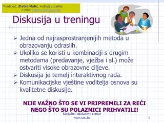 diskusija u treningu