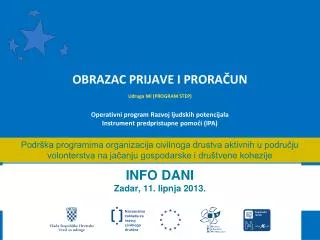 obrazac prijave i prora un