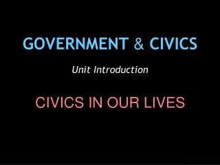 GOVERNMENT &amp; CIVICS