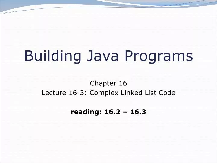 building java programs