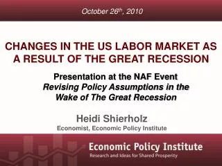 Changes in the US Labor Market as a result of the Great Recession