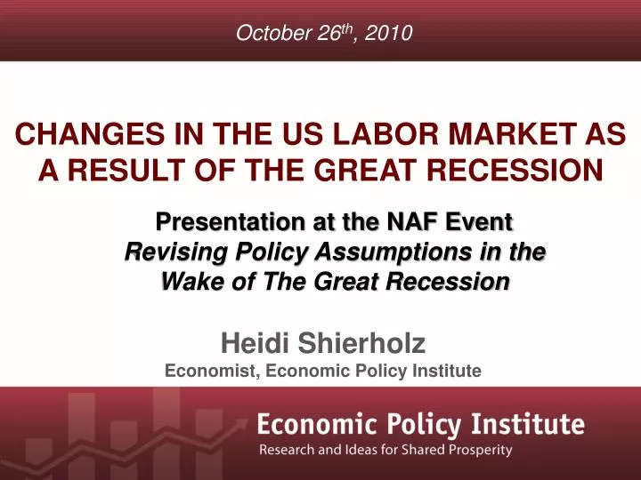 changes in the us labor market as a result of the great recession