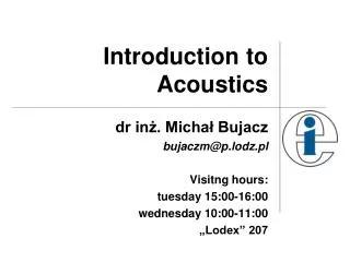 Introduction to Acoustics