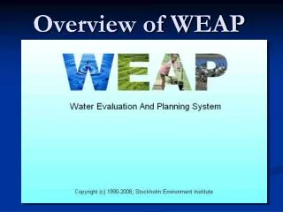 Overview of WEAP