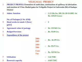 VELIGALLU PROJECT