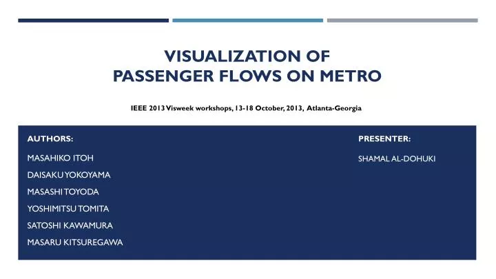 visualization of passenger flows on metro