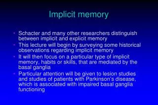 Implicit memory