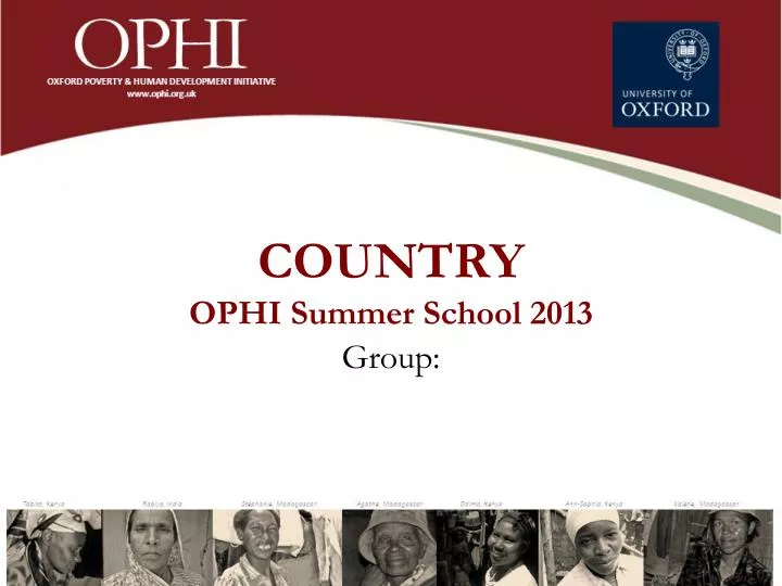 country ophi summer school 2013