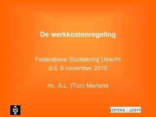 de werkkostenregeling