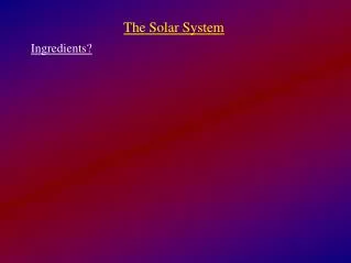 The Solar System