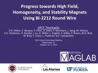Progress towards High Field, Homogeneity, and Stability Magnets Using Bi-2212 Round Wire