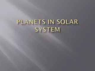 Planets in solar system