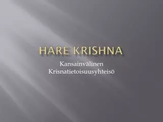 hare krishna