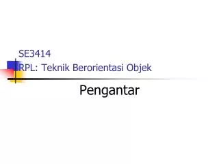 se3414 rpl teknik berorientasi objek
