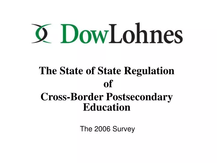 the state of state regulation of cross border postsecondary education