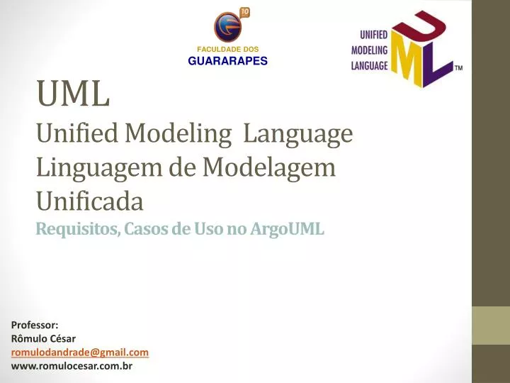 uml unified modeling language linguagem de modelagem unificada requisitos casos de uso no argouml