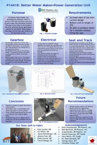 P14418: Better Water Maker-Power Generation Unit