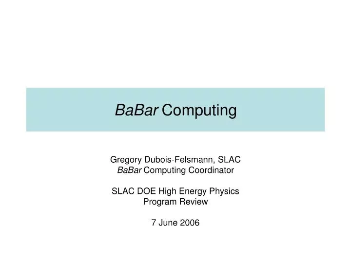 babar computing