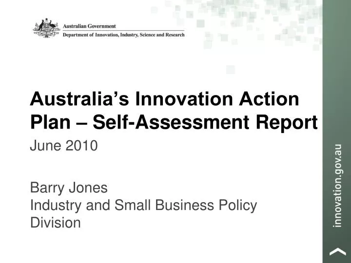 australia s innovation action plan self assessment report