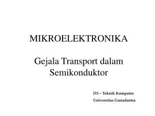 gejala transport dalam semikonduktor