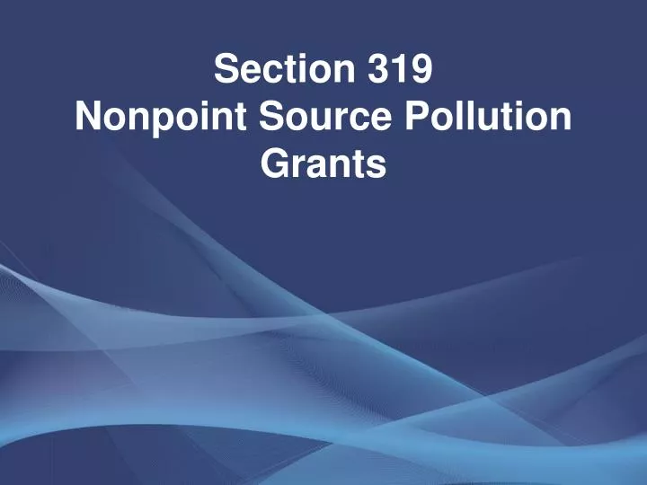 section 319 nonpoint source pollution grants
