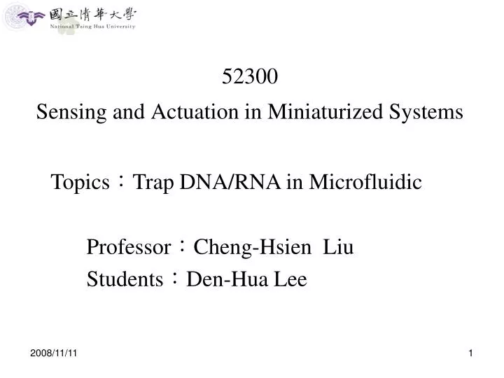 52300 sensing and actuation in miniaturized systems