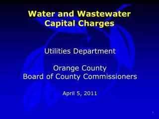 Water and Wastewater Capital Charges