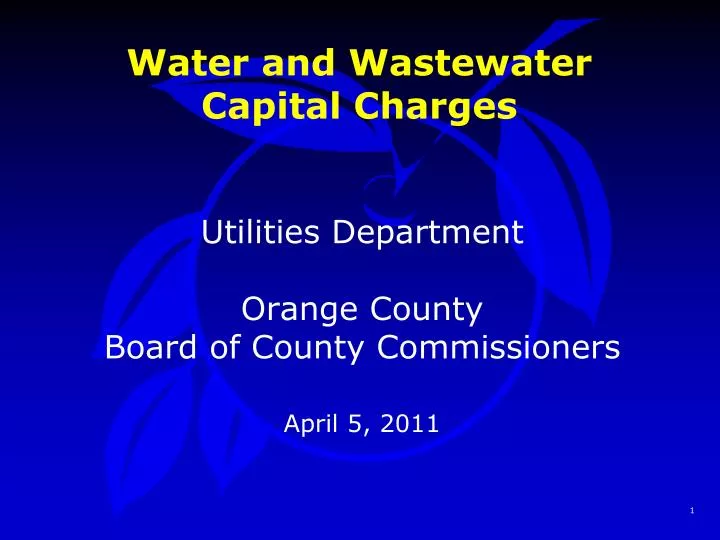 water and wastewater capital charges