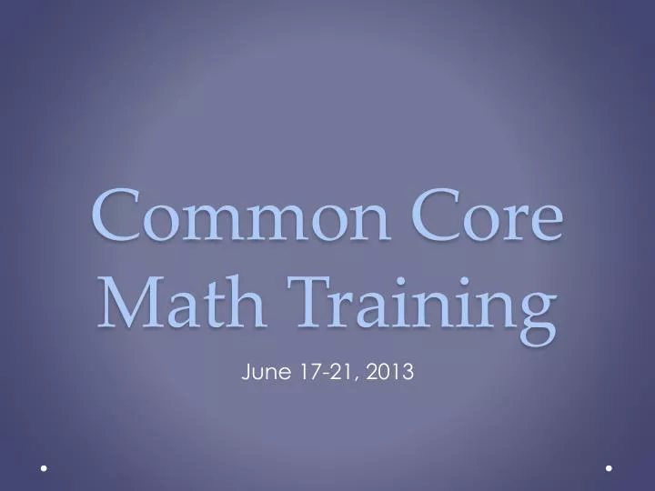common core math training