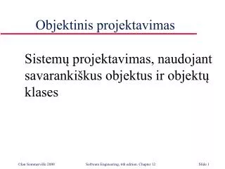 objektinis projektavimas