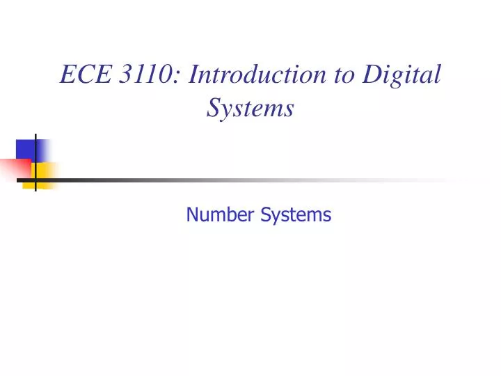 ece 3110 introduction to digital systems