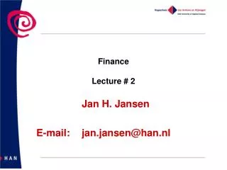 Finance Lecture # 2