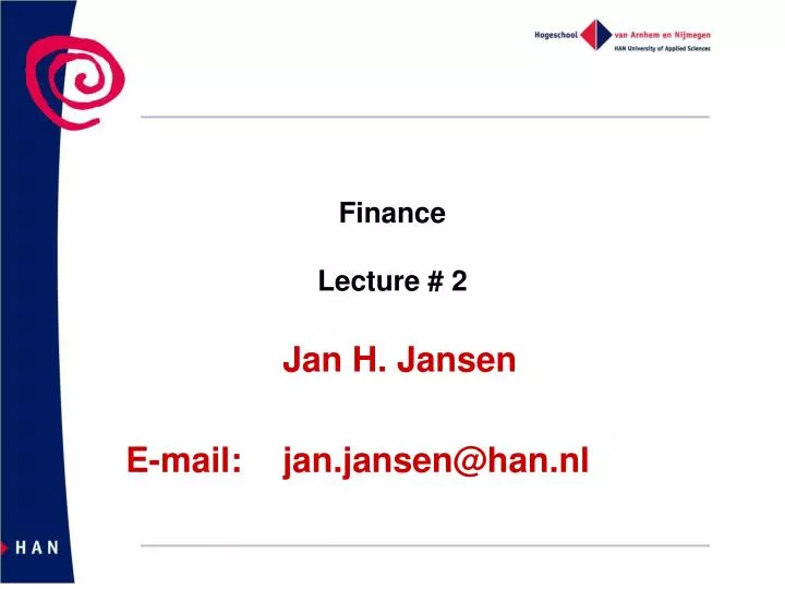 finance lecture 2