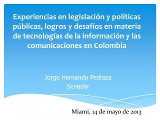 jorge hernando pedraza senador