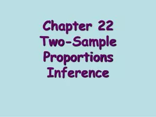 Chapter 22 Two-Sample Proportions Inference