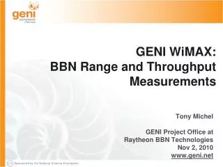GENI WiMAX: BBN Range and Throughput Measurements