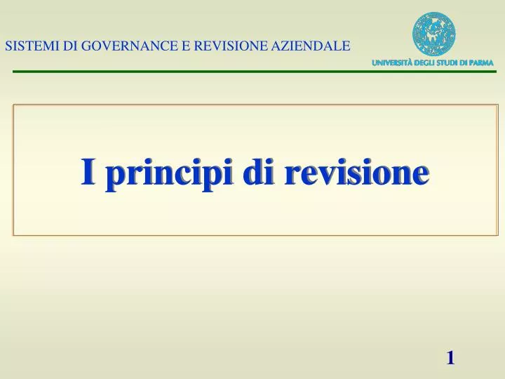 i principi di revisione