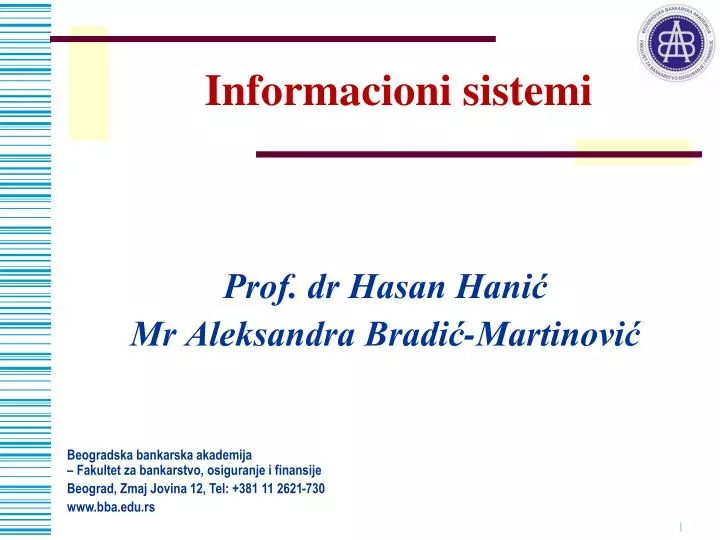 informacioni sistemi