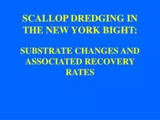 SCALLOP DREDGING IN THE NEW YORK BIGHT: SUBSTRATE CHANGES AND ASSOCIATED RECOVERY RATES