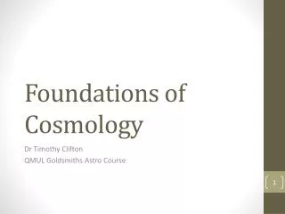 Foundations of Cosmology