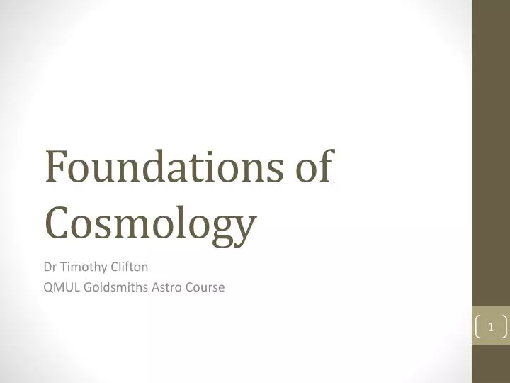 foundations of cosmology