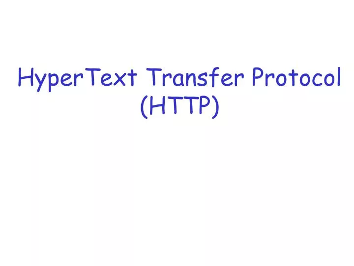 hypertext transfer protocol http