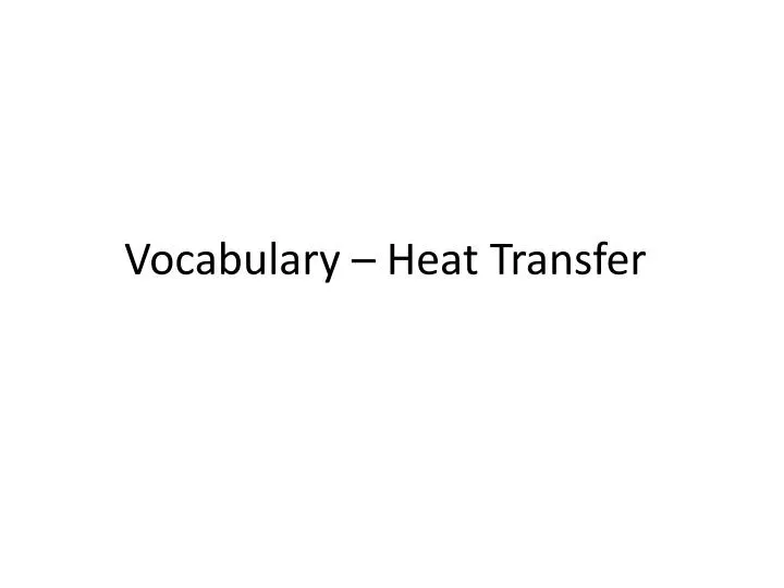 vocabulary heat transfer