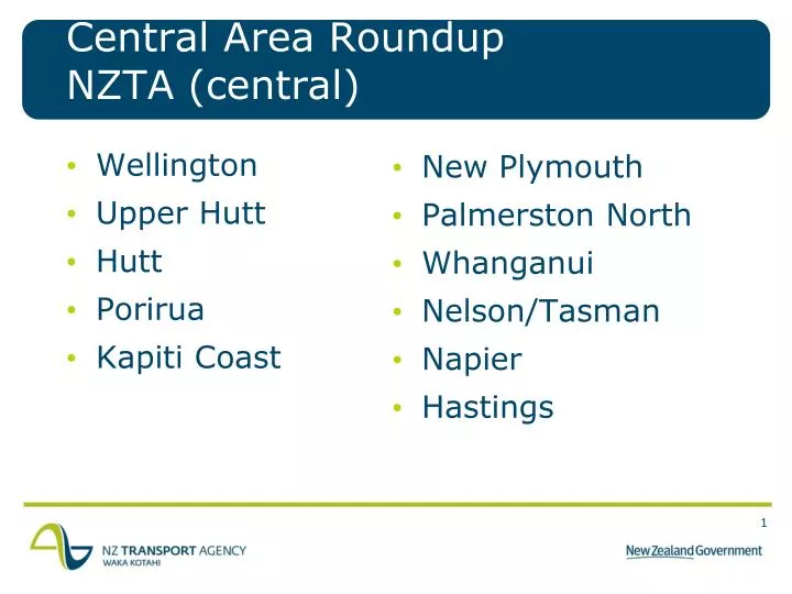 central area roundup nzta central