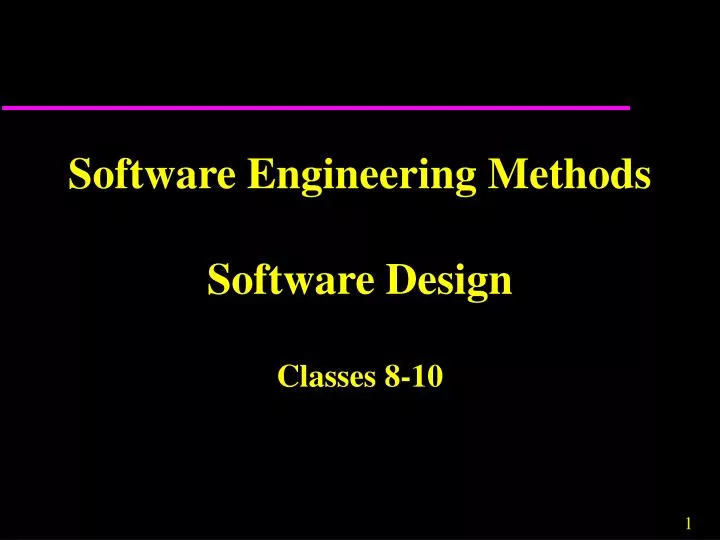 software engineering methods software design