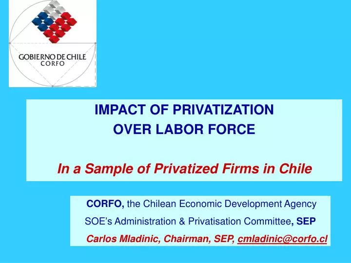 impact of privatization over labor force in a sample of privatized firms in chile